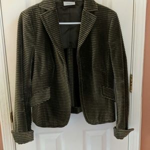 Moss green wide wale corduroy swing jacket